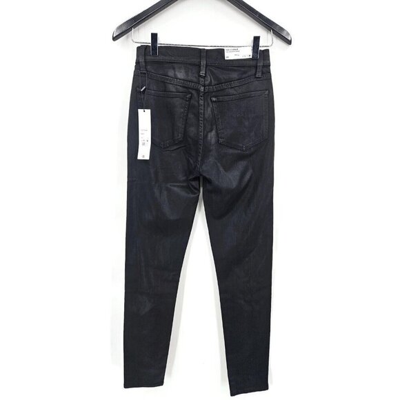 New Joe's The Charlie High Rise Skinny Ankle Jean Womens 25 Black Coated - Picture 3 of 8